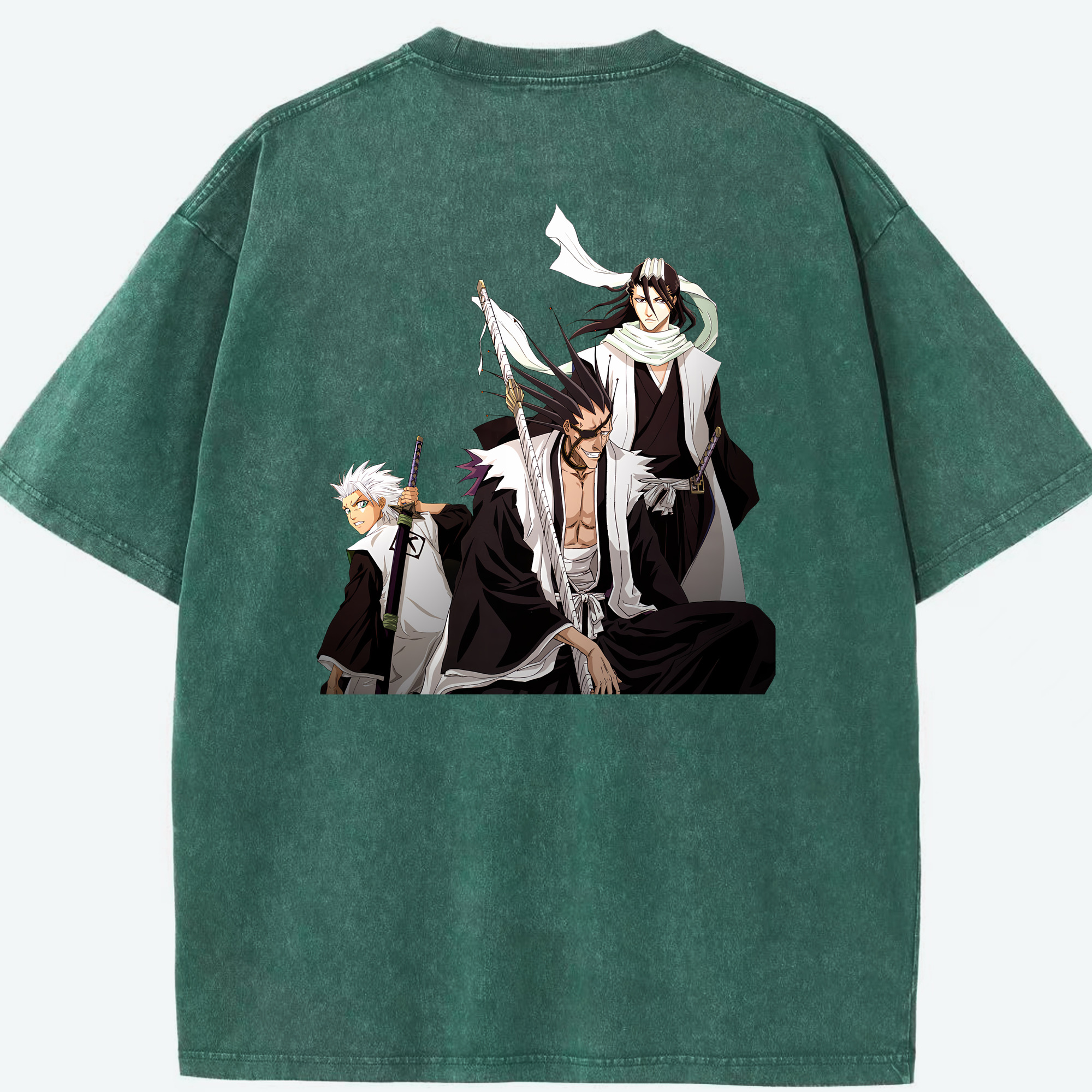 （画像用） ブリーチ ざらき けんぱち BLEACH Zaraki Kenpachi 綿100% ヴィンテージ風 半袖Tシャツ（背面プリント）